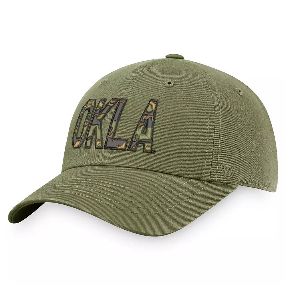 Men's Top of the World Olive Oklahoma Sooners OHT Military Appreciation Unit Adjustable Hat, Team Product Image
