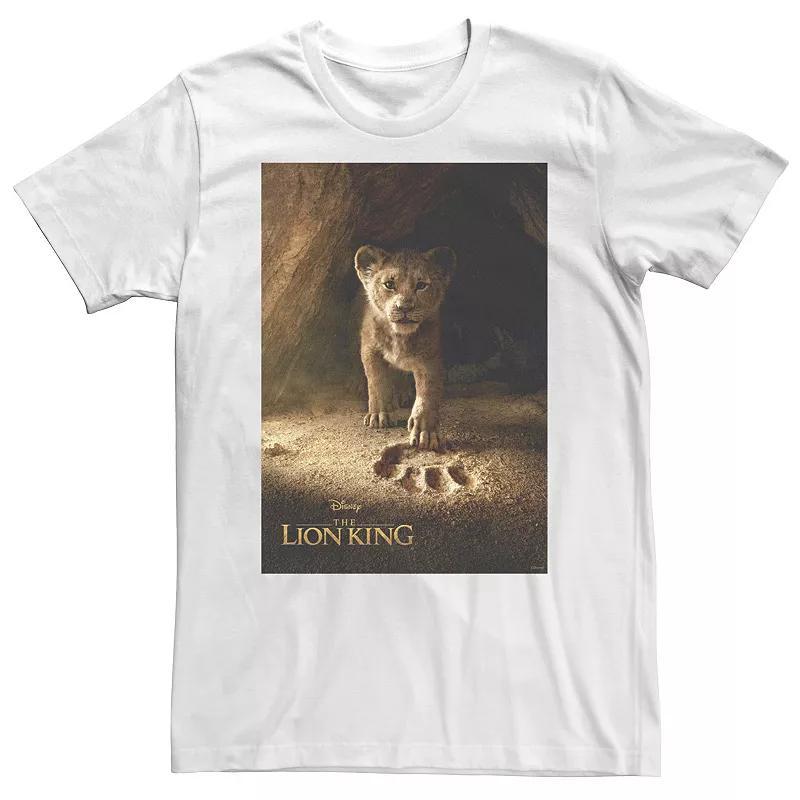 Big & Tall Disney The Lion King Simba Paw Live Action Movie Poster C4 Tee, Men's, Size: 3XL Tall, White Product Image