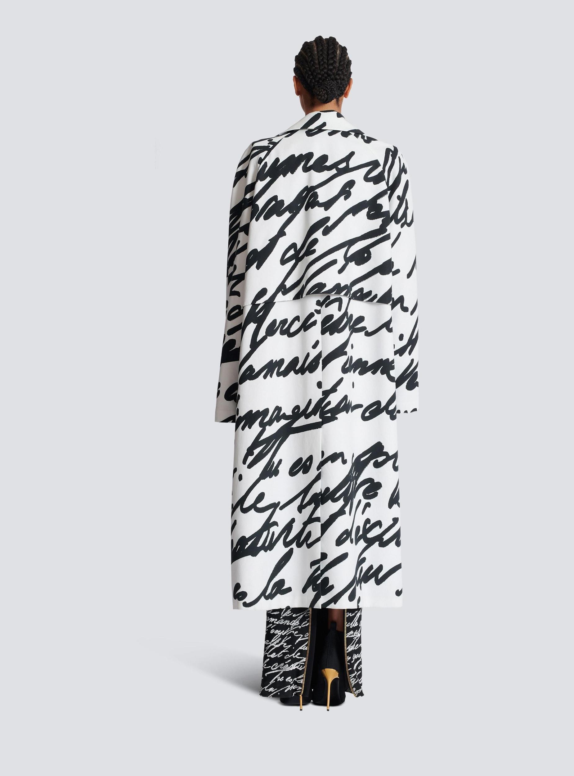 Long reversible coat with "Love Letter" print Product Image
