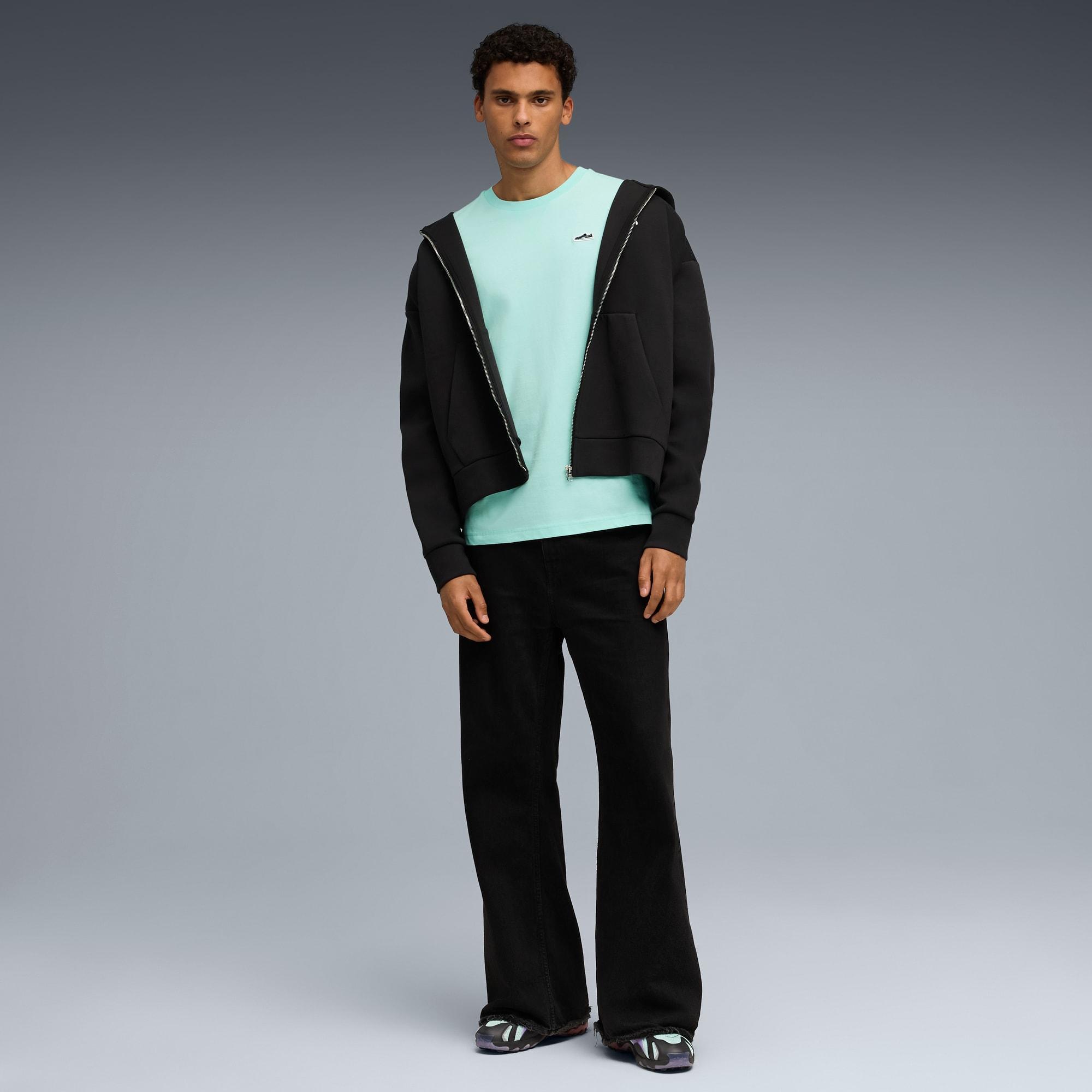 WARDROBE ESSENTIALS Suede Logo Men's Tee Product Image