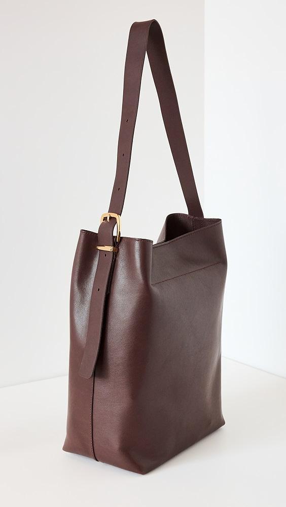 Madewell The Essential Bucket Tote in Leather Chocolate Raisin Leather One Size Product Image