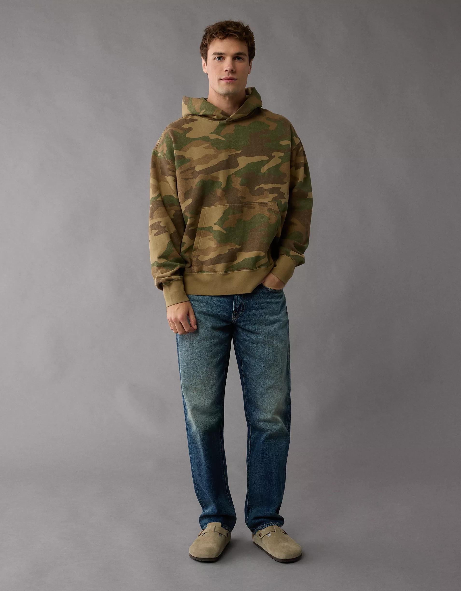AE Laidback Luxe Heavyweight Camo Hoodie Product Image