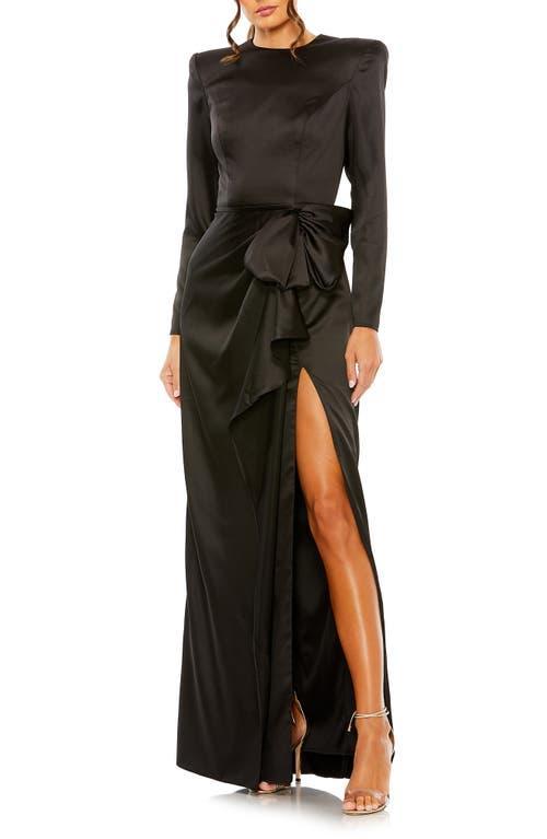 Womens Satin Power Shoulder Gown Product Image