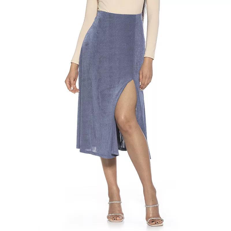 Women's ALEXIA ADMOR Slit Midi Full Skirt, Size: Medium, Green Product Image
