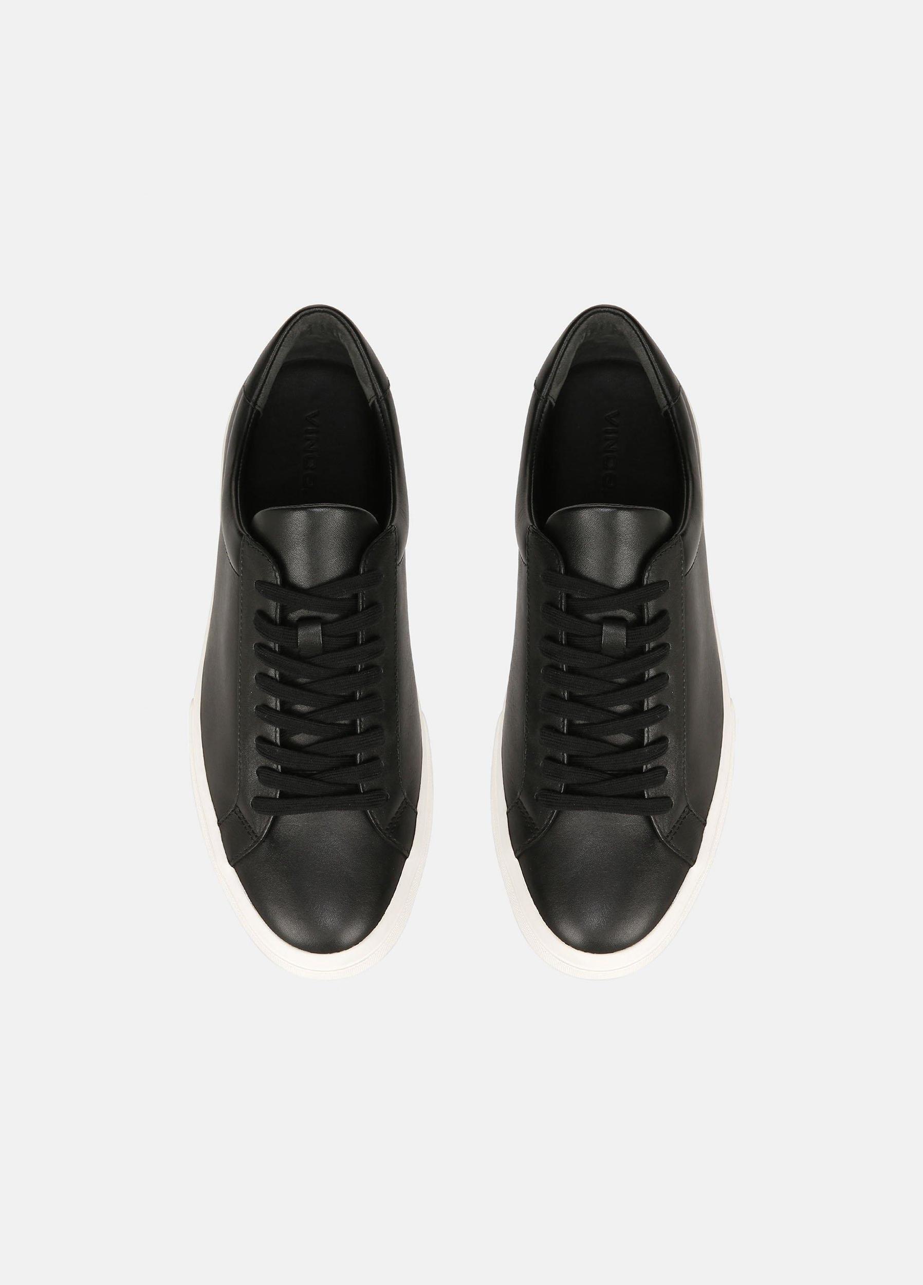 Mens Fulton Leather Sneaker, Black, Size 7.5 Vince Product Image