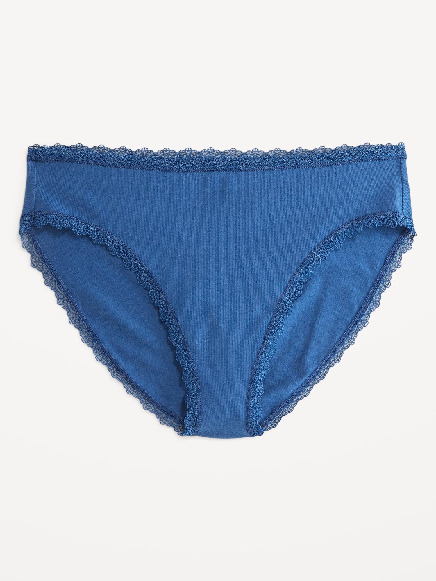High-Waisted Lace-Trim Bikini Underwear Product Image
