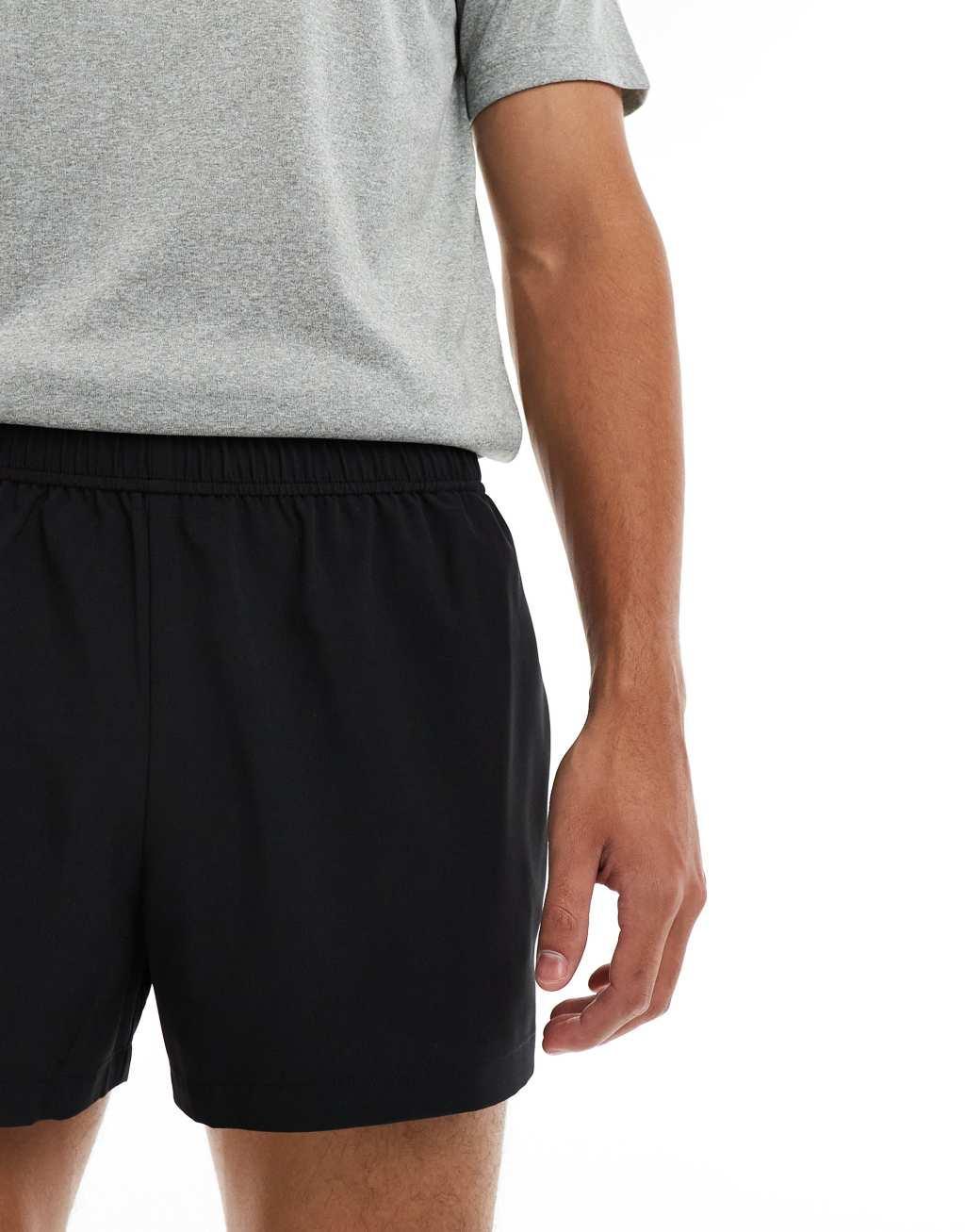 ASOS 4505 Icon 3 inch quick dry running shorts with back zip phone pocket in black Product Image