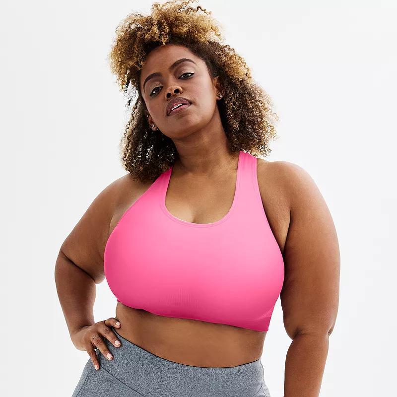 Plus Size Tek Gear® Seamless Low-Impact Sports Bra, Women's, Size: 1XL, Surely Red Product Image