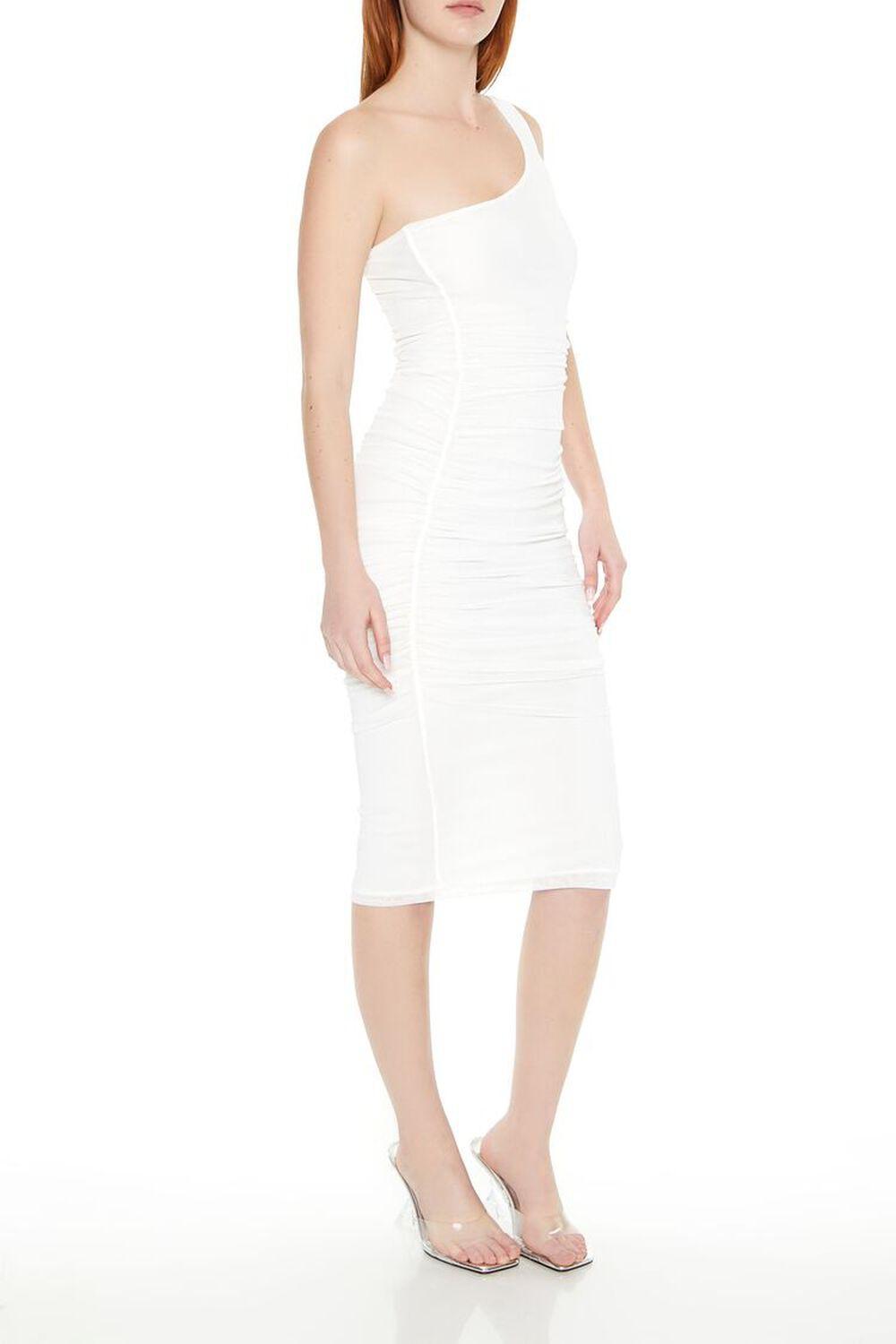 Mesh One-Shoulder Midi Dress | Forever 21 Product Image