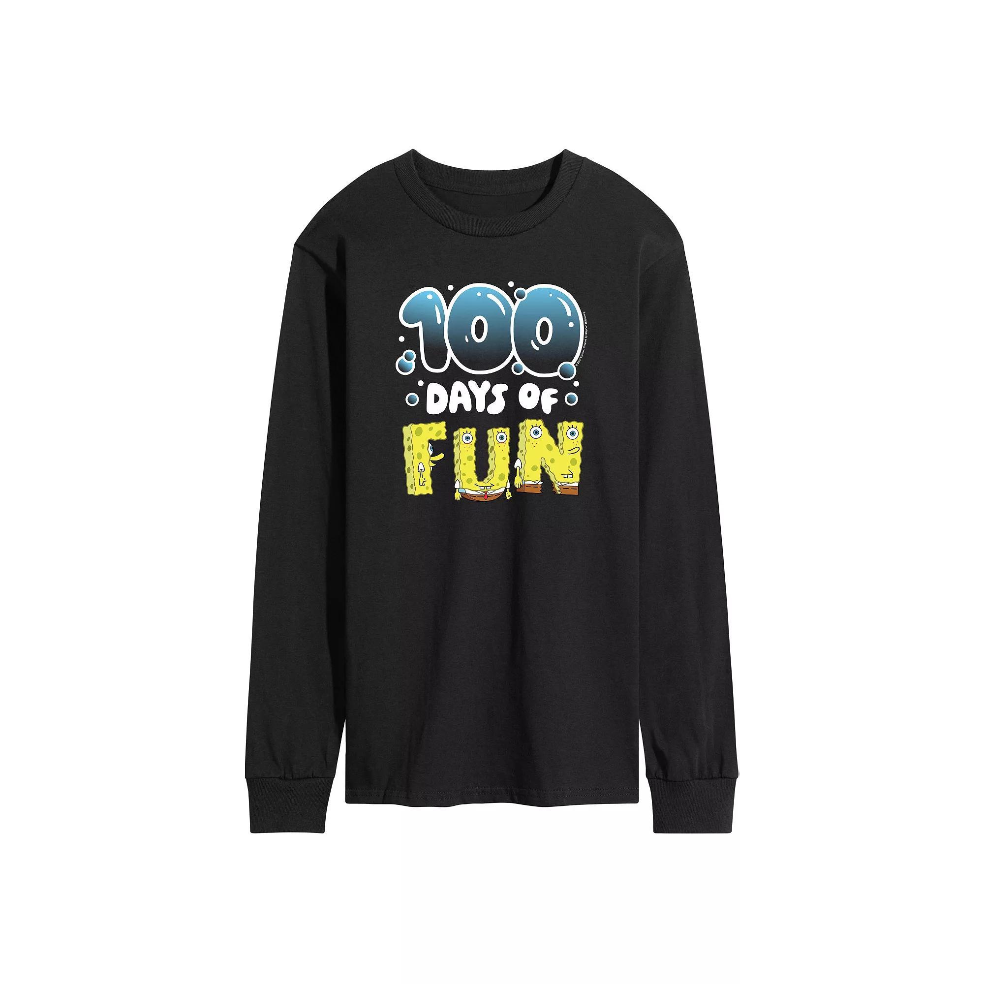 Mens SpongeBob SquarePants 100 Days Later Long Sleeve Graphic Tee Product Image