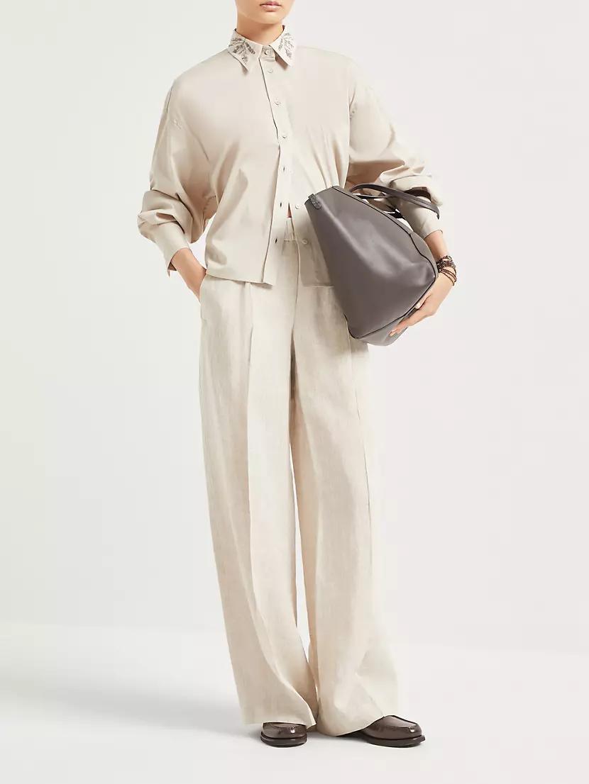 Linen Loose Track Trousers Product Image