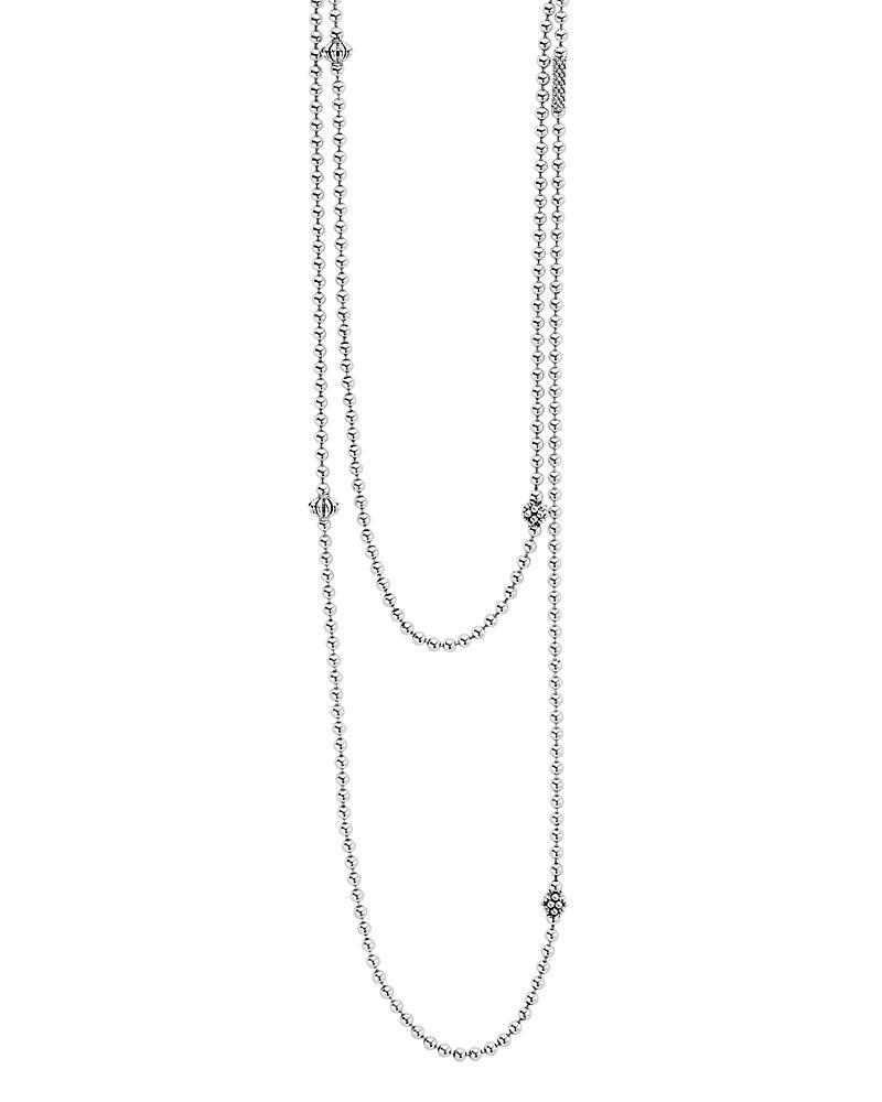 LAGOS Sterling Silver Chain Necklace With Caviar Icon Stations, 36 Product Image