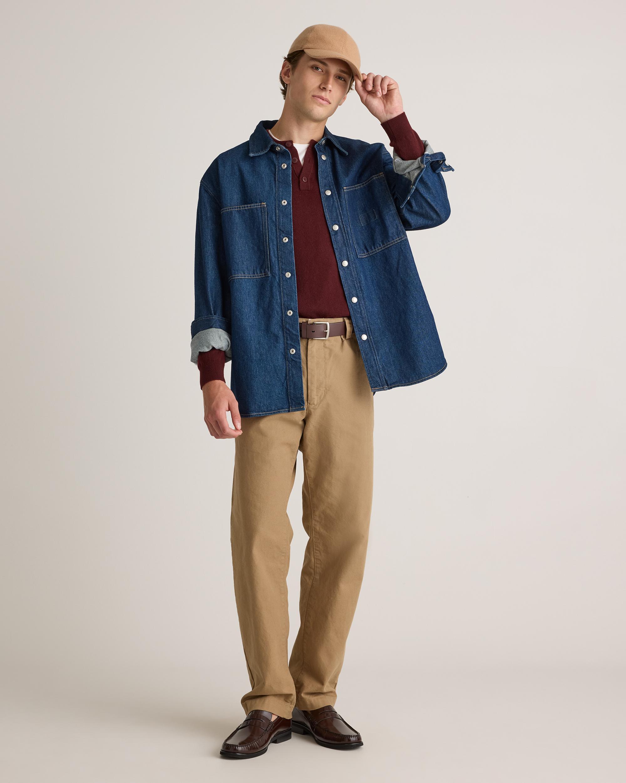 Quince | Men's Mongolian Cashmere Henley Sweater Product Image