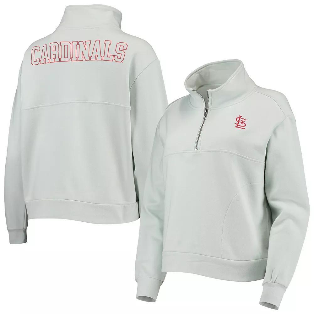 Women's The Wild Collective Light Blue St. Louis Cardinals Two-Hit Quarter-Zip Pullover Top, Size: Large Product Image
