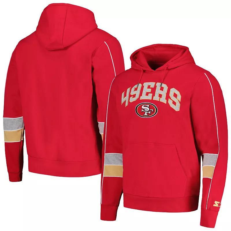 Men's Starter Navy Chicago Bears Captain Pullover Hoodie, Size: Small, Blue Product Image