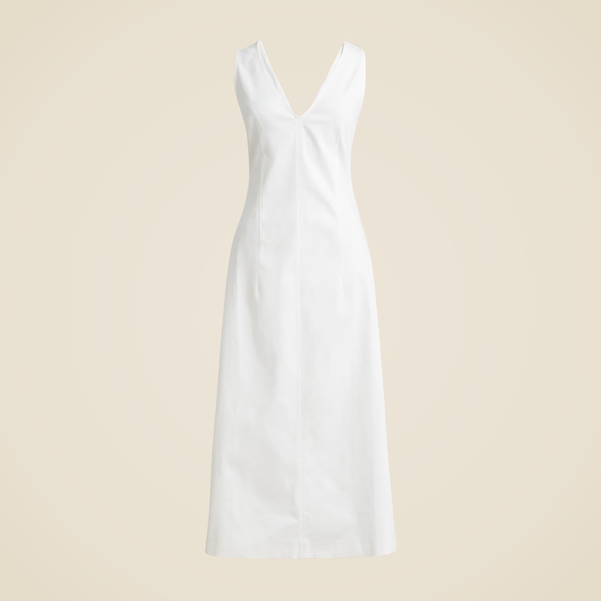 Corset midi dress in stretch twill Product Image