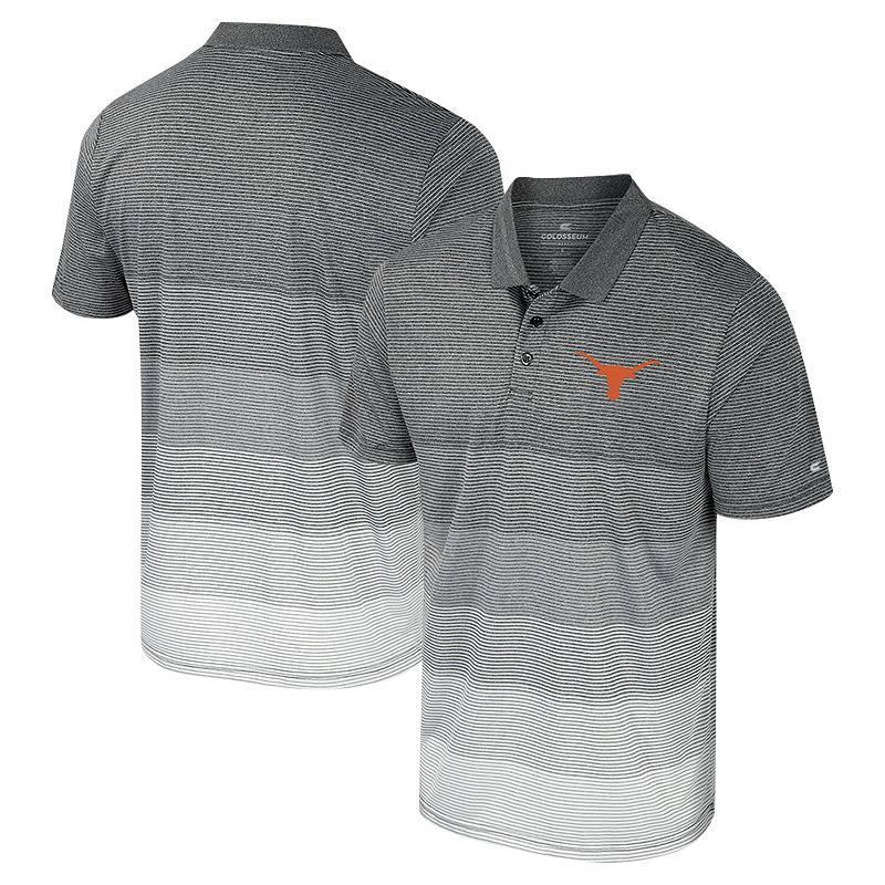 Men's Colosseum Gray Oklahoma Sooners Striped Mesh Polo, Size: Large, Grey Product Image