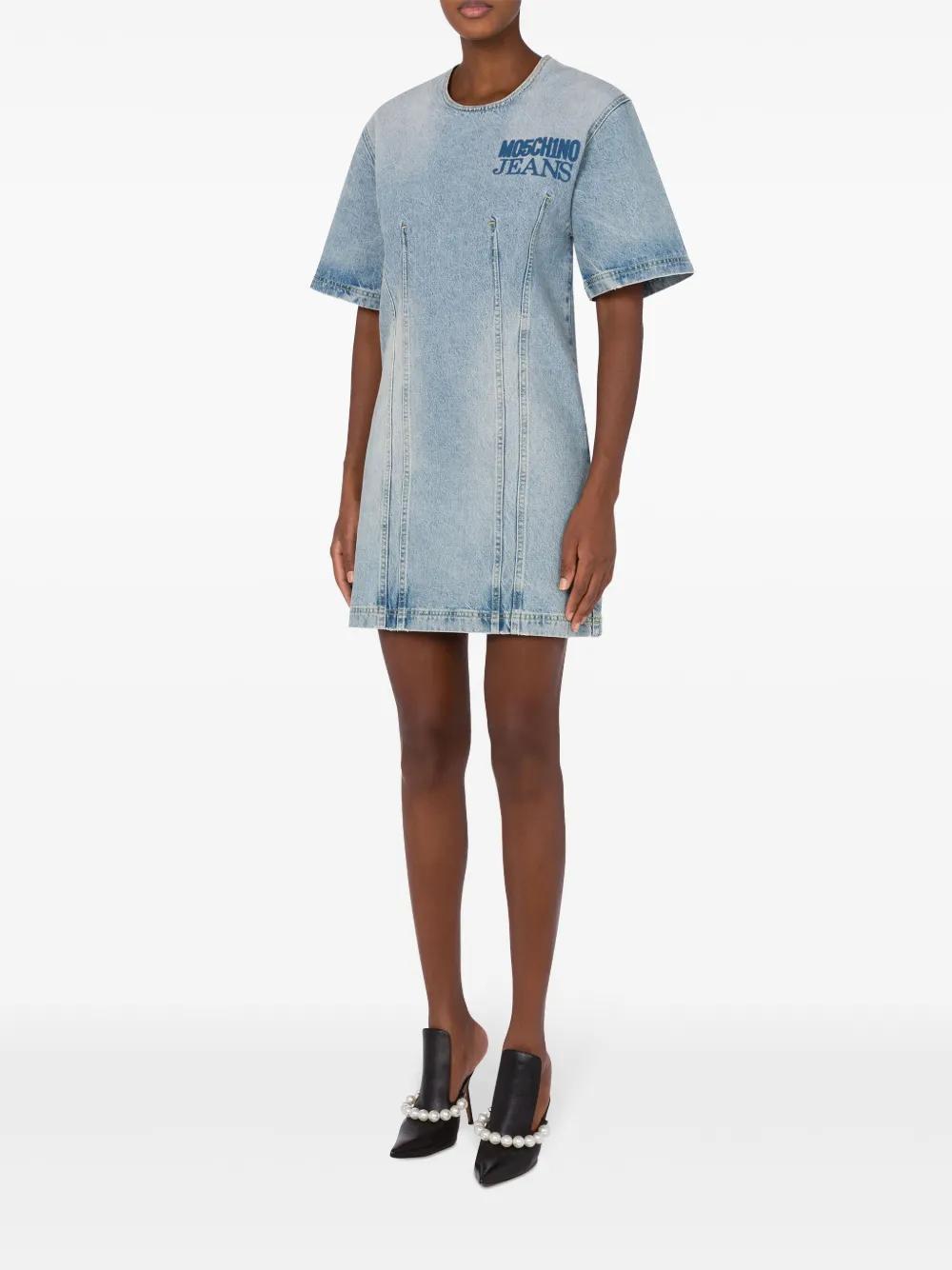 logo print denim dress Product Image
