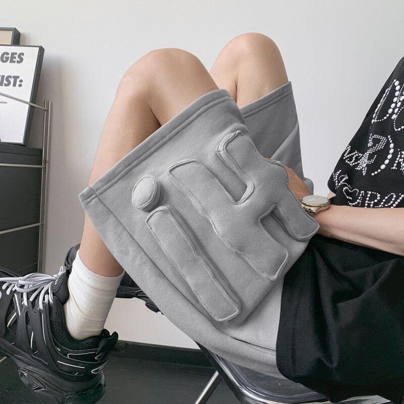 Mid Rise Plain Lettering Shorts Product Image