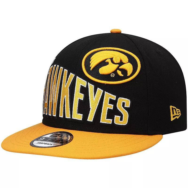 Men's New Era Black Iowa Hawkeyes Two-Tone Vintage Wave 9FIFTY Snapback Hat Product Image