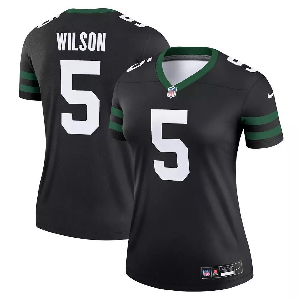 Women's Nike Garrett Wilson Legacy Black New York Jets Alternate Legend Player Performance Top, Size: XL Product Image