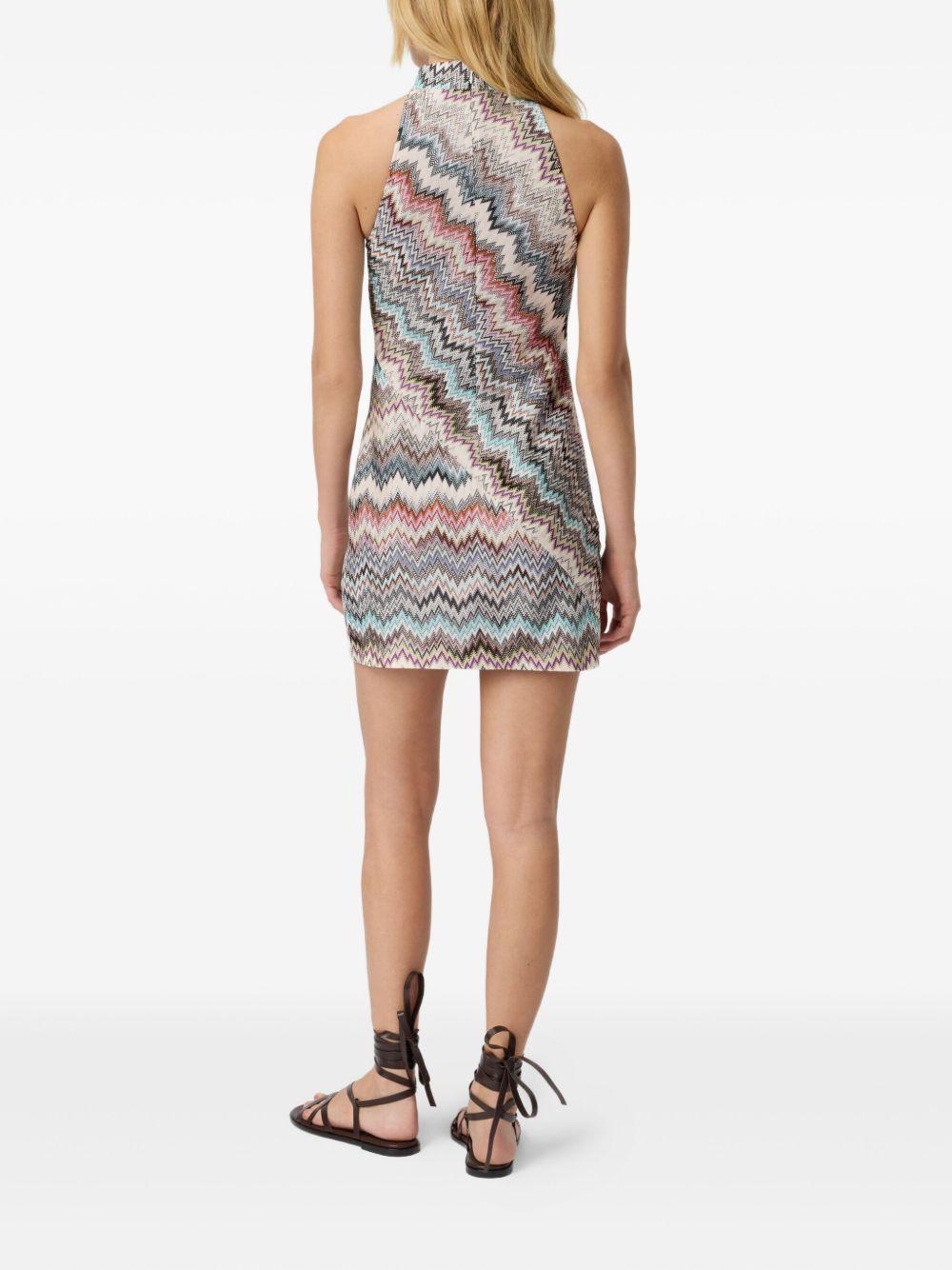 zigzag halterneck mini dress Product Image