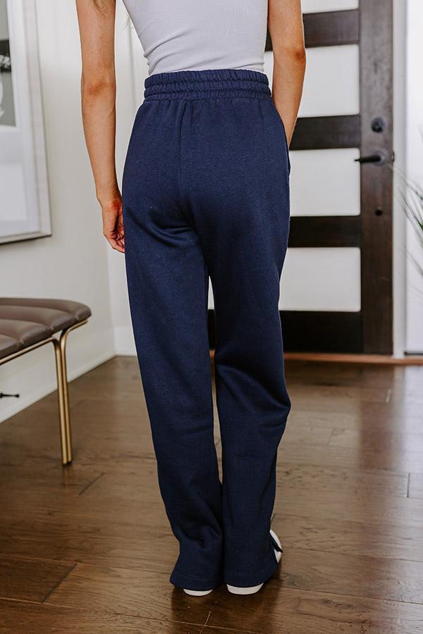 Coffee Run Cutie Straight Leg Pants in Navy Product Image