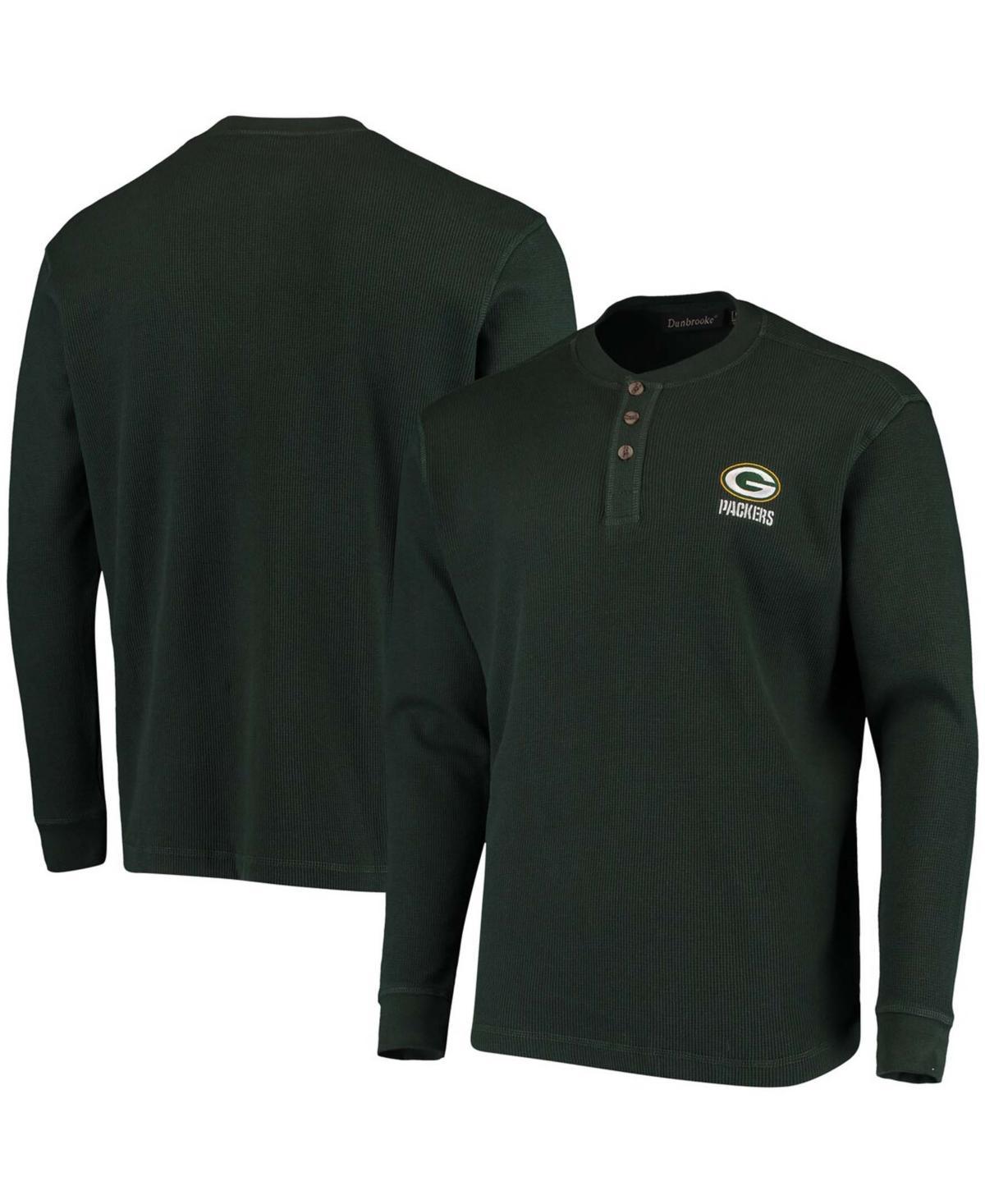 Men's Dunbrooke Green Green Bay Packers Logo Maverick Thermal Henley Long Sleeve T-Shirt, Size: 3XL Product Image