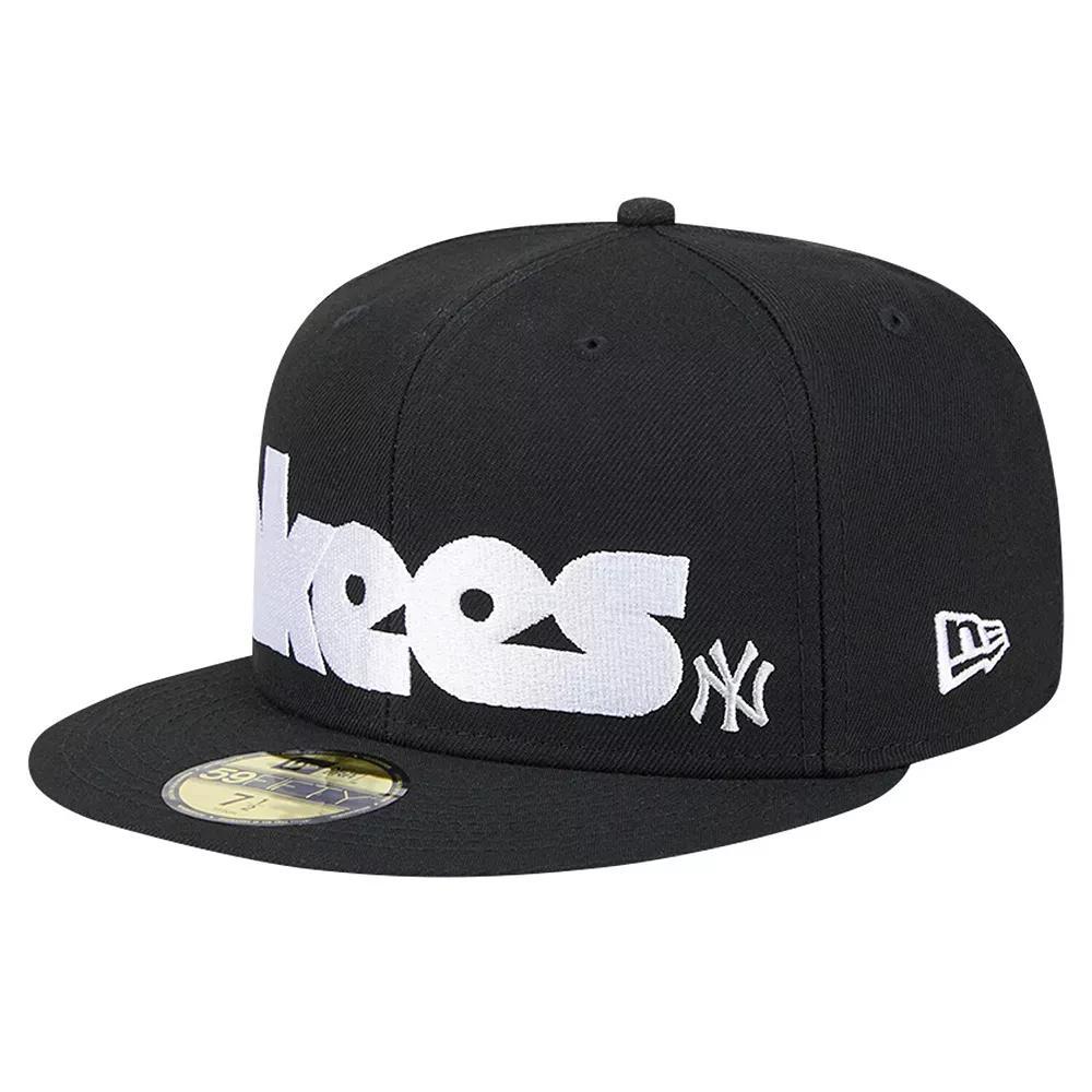 Men's New Era Black New York Yankees Checkered Undervisor 59FIFTY Fitted Hat, Size: 7 Product Image