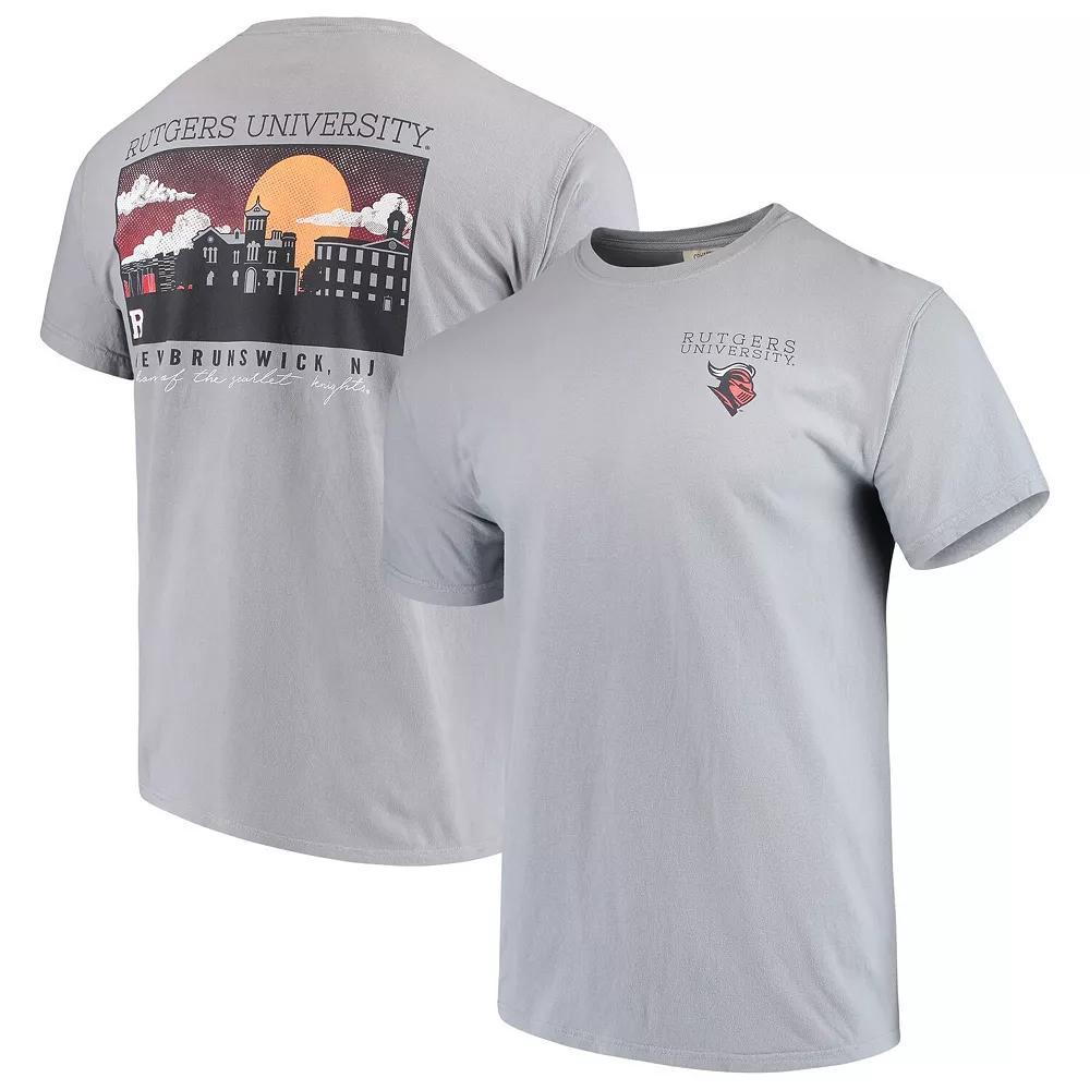 Mens Gray Rutgers Scarlet Knights Team Comfort Colors Campus Scenery T-Shirt Product Image
