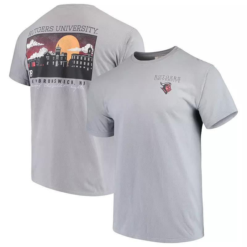Mens Gray Rutgers Scarlet Knights Team Comfort Colors Campus Scenery T-Shirt Product Image