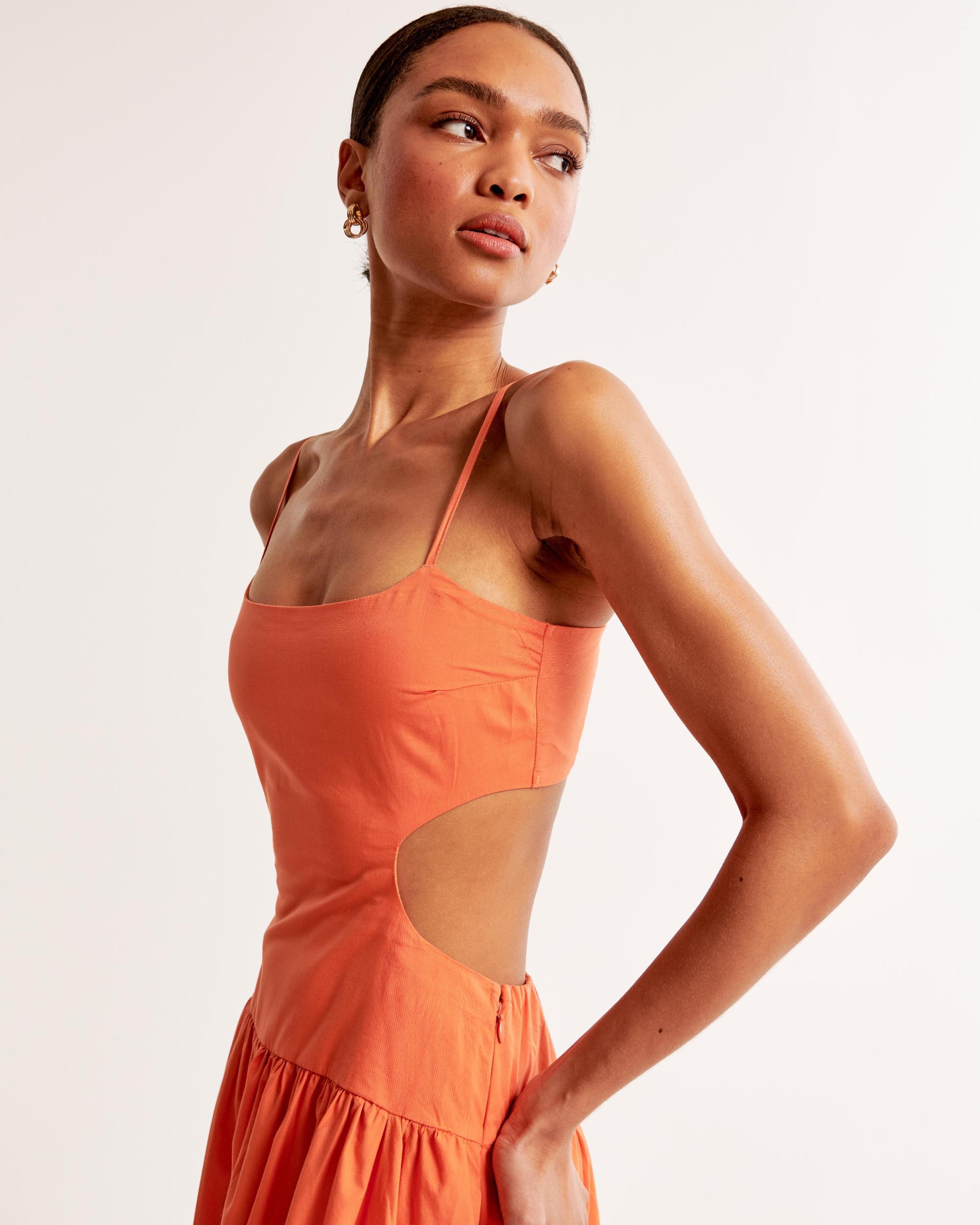Drop-Waist Cutout Maxi Dress Product Image