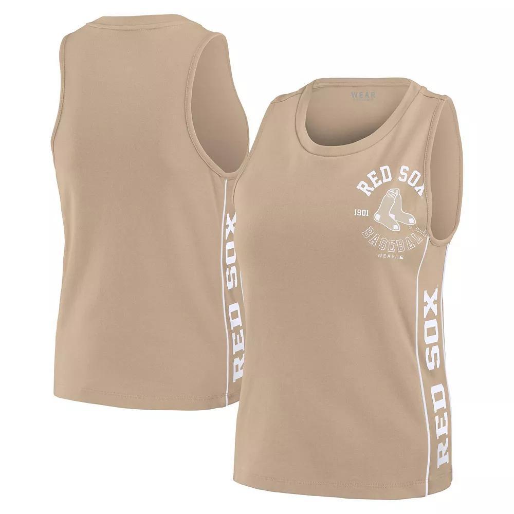 Women's WEAR by Erin Andrews Tan Boston Red Sox Tonal Tank Top, Size: XXL, Team Product Image