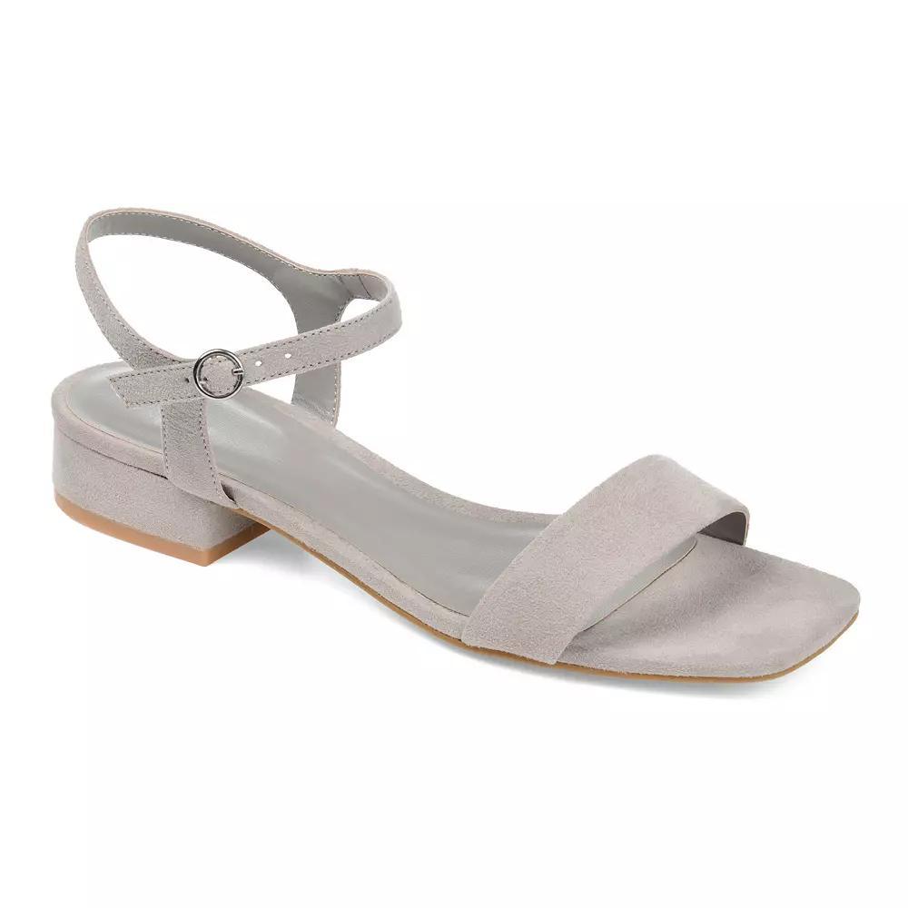 Journee Beyla Women's Block Heel Sandals, Size: 6.5, Gray Product Image