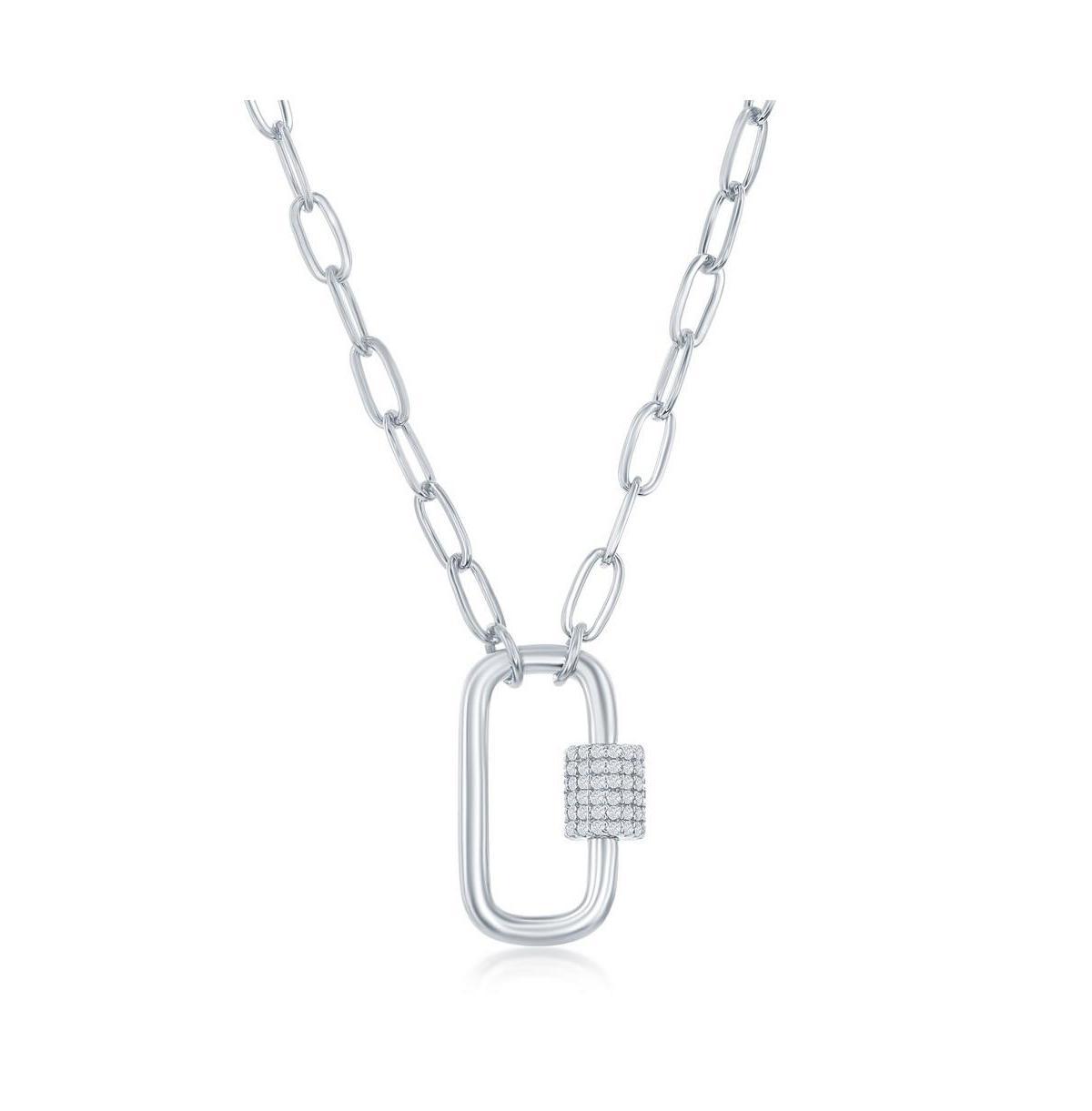Cubic Zirconia Paper Clip Necklace, Women's, Size: 16-18" ADJ, Gold Tone Product Image