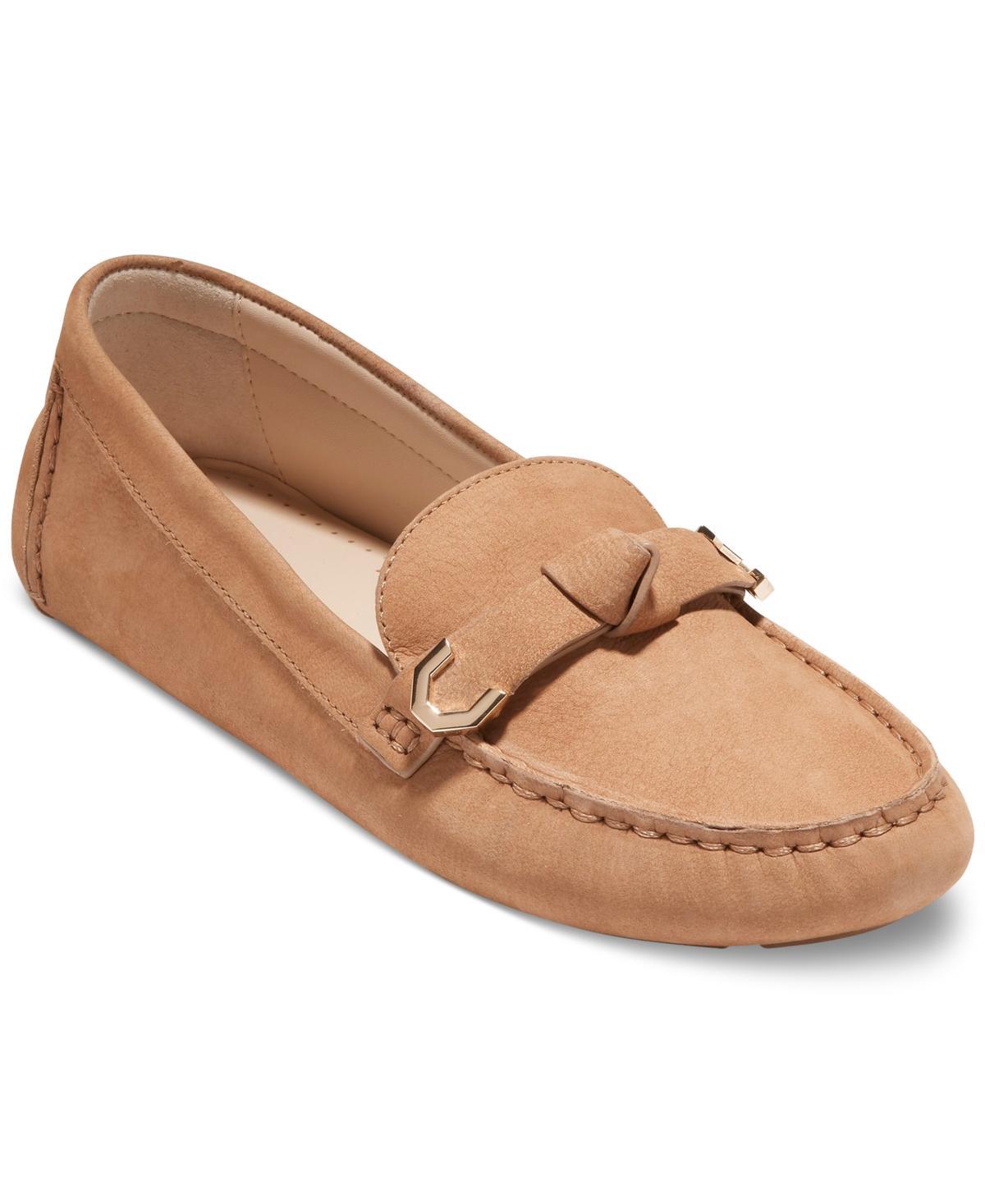 Cole Haan Womens Evelyn Bow Driver Shoes - Beige Size 9 Product Image