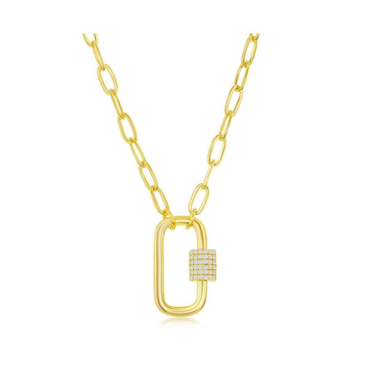 Cubic Zirconia Paper Clip Necklace, Women's, Size: 16-18" ADJ, Gold Tone Product Image