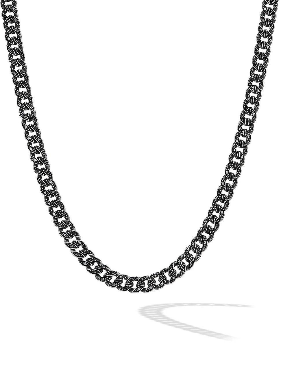 Mens Curb Chain Necklace in Sterling Silver, 6MM Product Image
