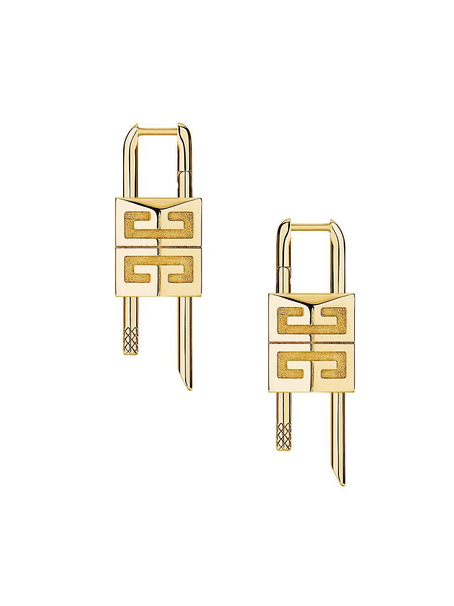 Womens Lock Earrings in Metal Product Image