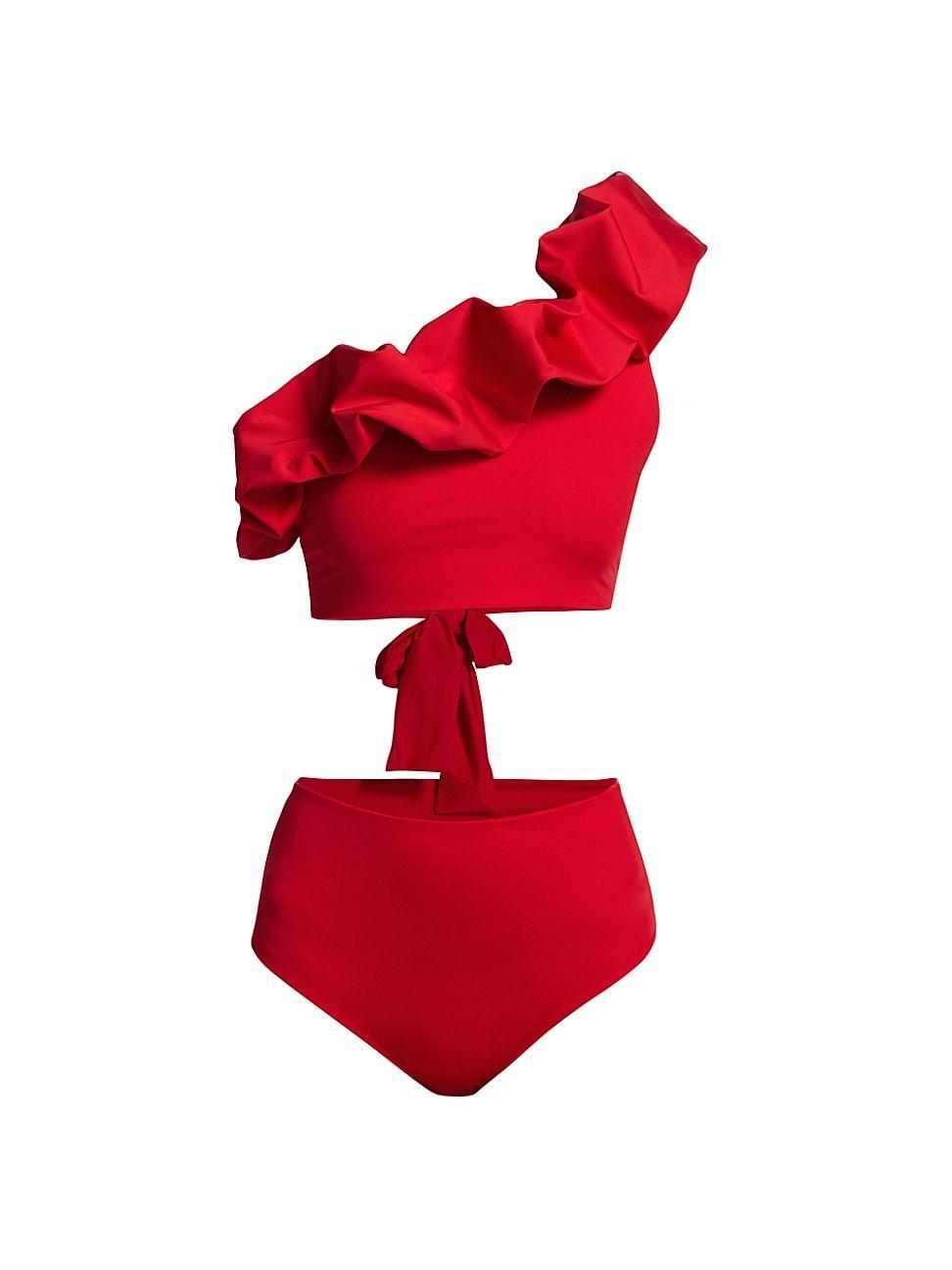 Womens Drop Vi Oleaje Ruffled Bikini Set Product Image