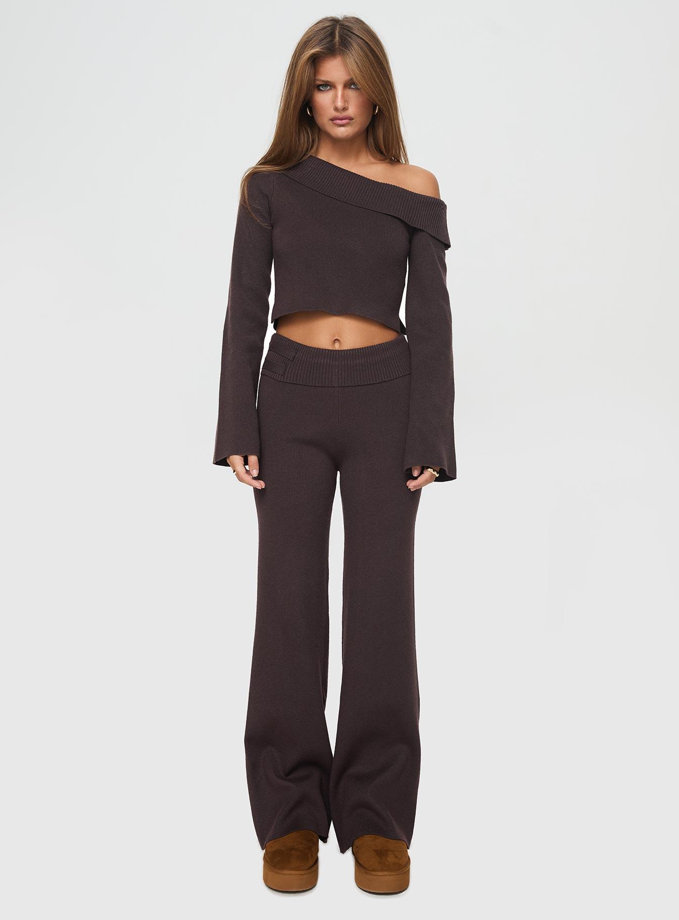 Try Me Knit Pants Chocolate Product Image