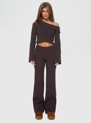 Try Me Knit Pants Chocolate Product Image