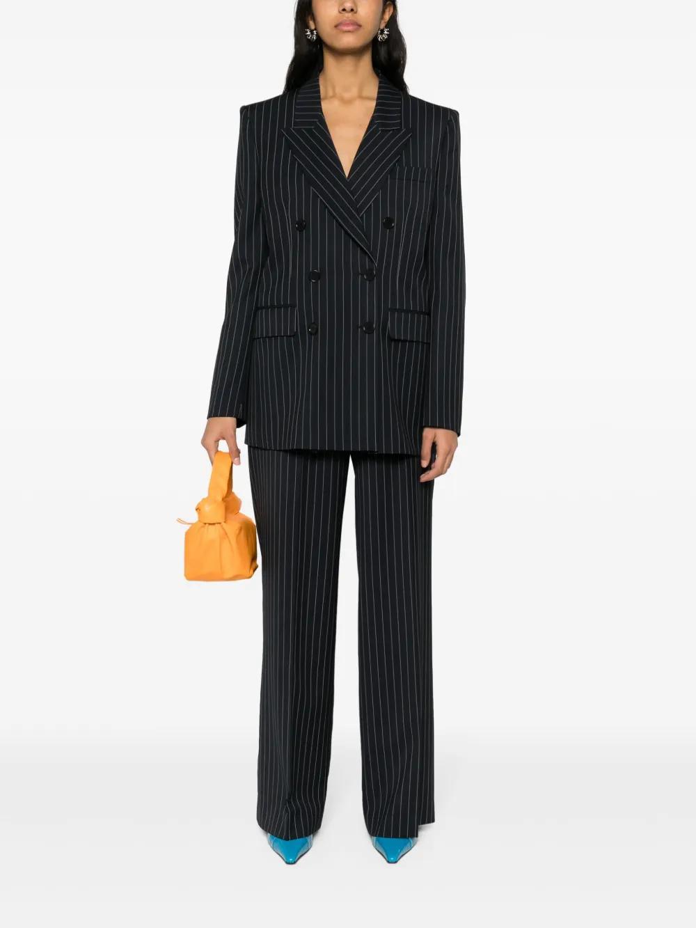 MSGM High-waist Straight-leg Trousers In Blue Product Image