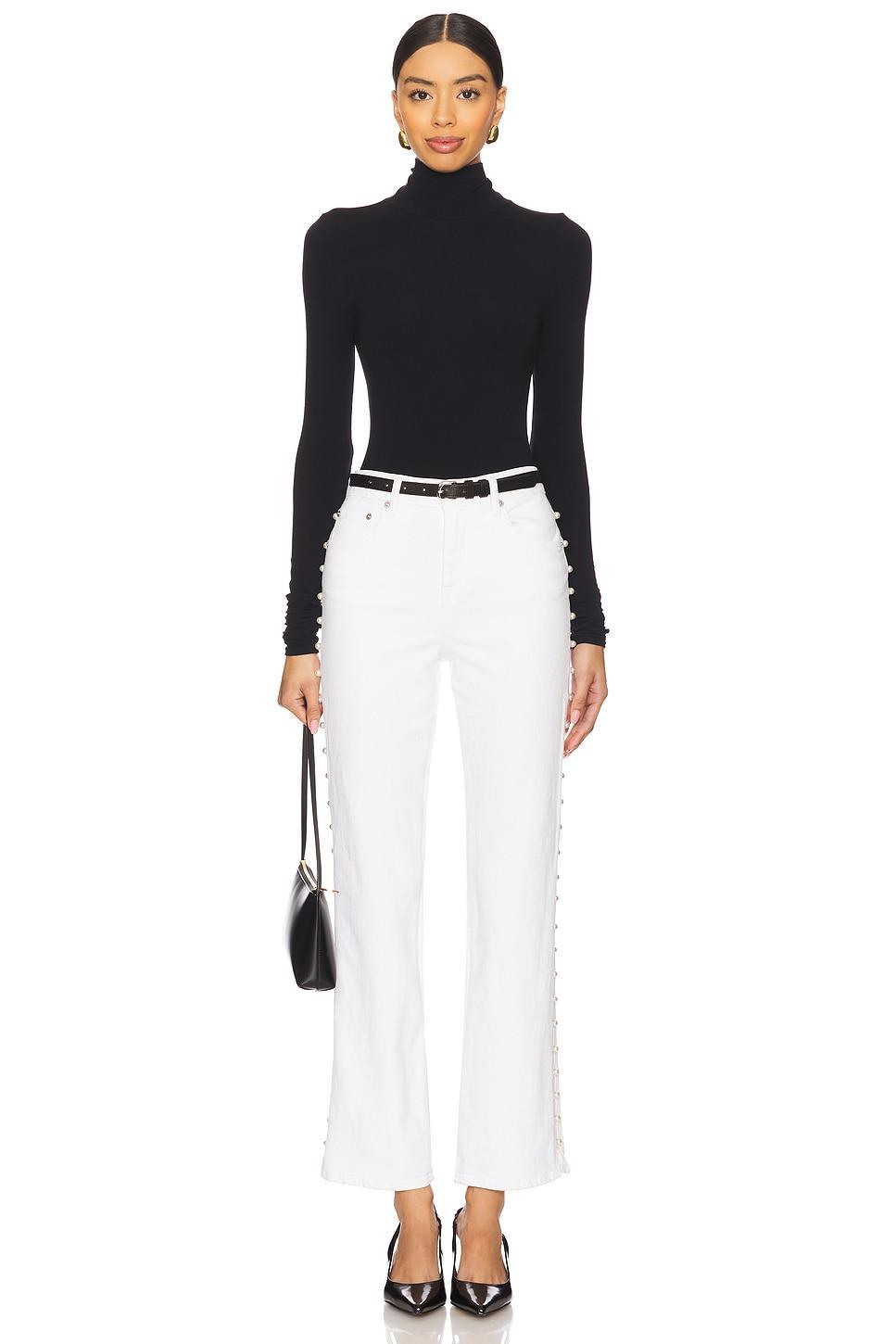 Amelia High Rise Pearl Embellished Denim SIMKHAI Product Image
