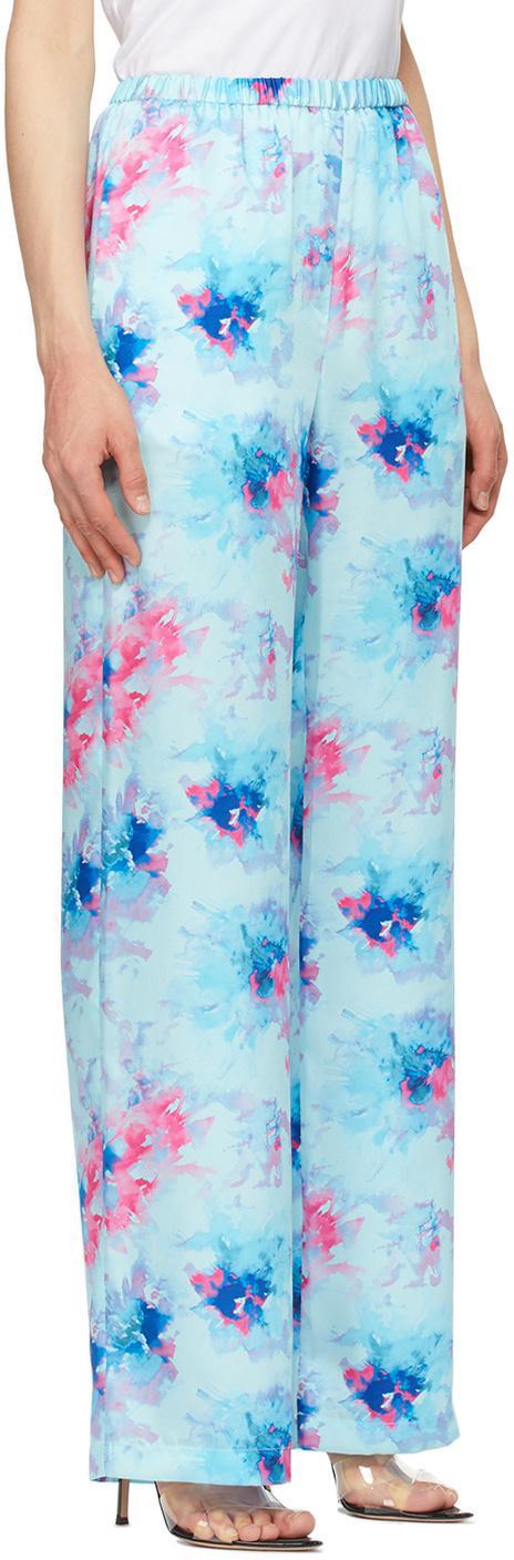 MSGM Blue Tie-dye Lounge Pants In Light Blue Product Image