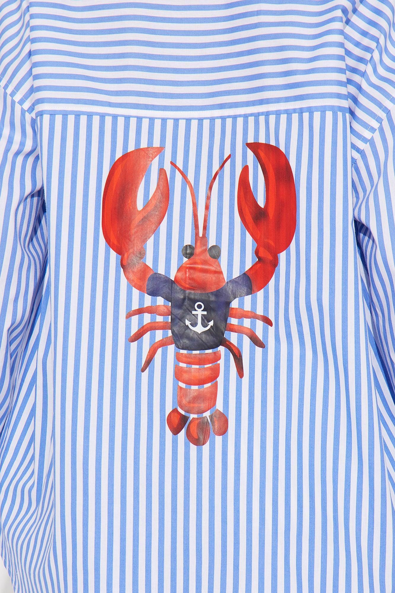 Salty Lobster Poplin Short Set - Blue/combo Product Image