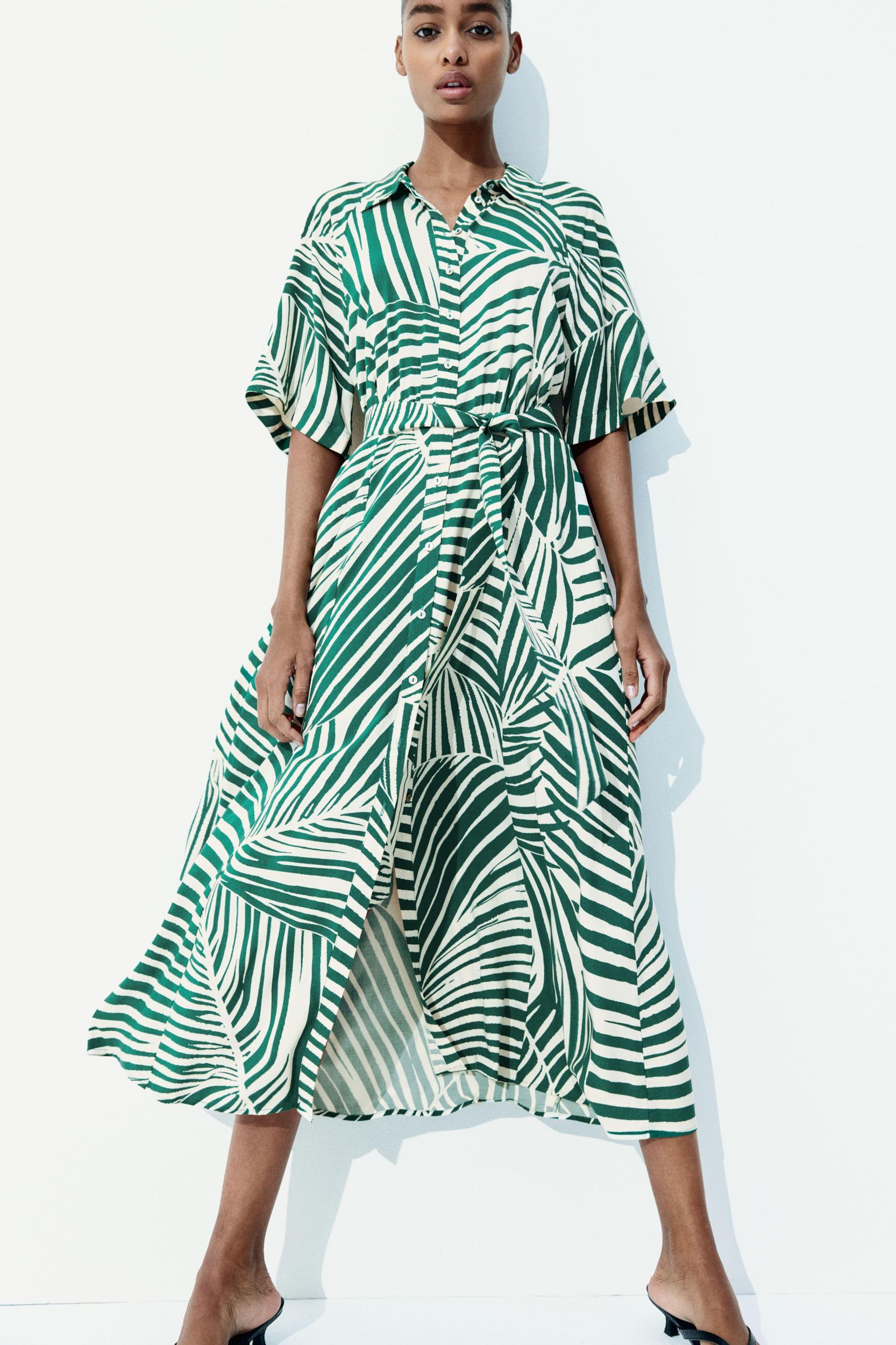 Tie-belt Shirt Dress Product Image