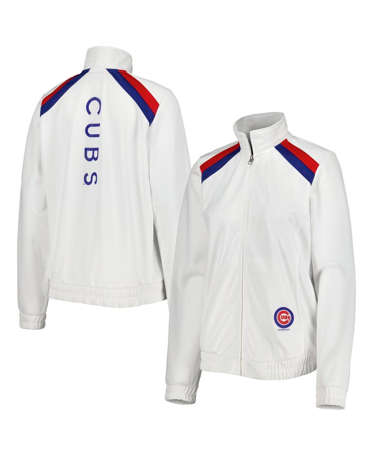 Women's G-III 4Her by Carl Banks White Chicago Cubs Red Flag Full-Zip Track Jacket, Size: 2XL Product Image