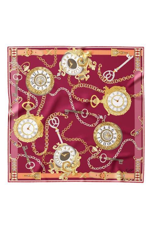 Elizabetta Like Clockwork - Silk Pocket Square for Men in Navy at Nordstrom Product Image
