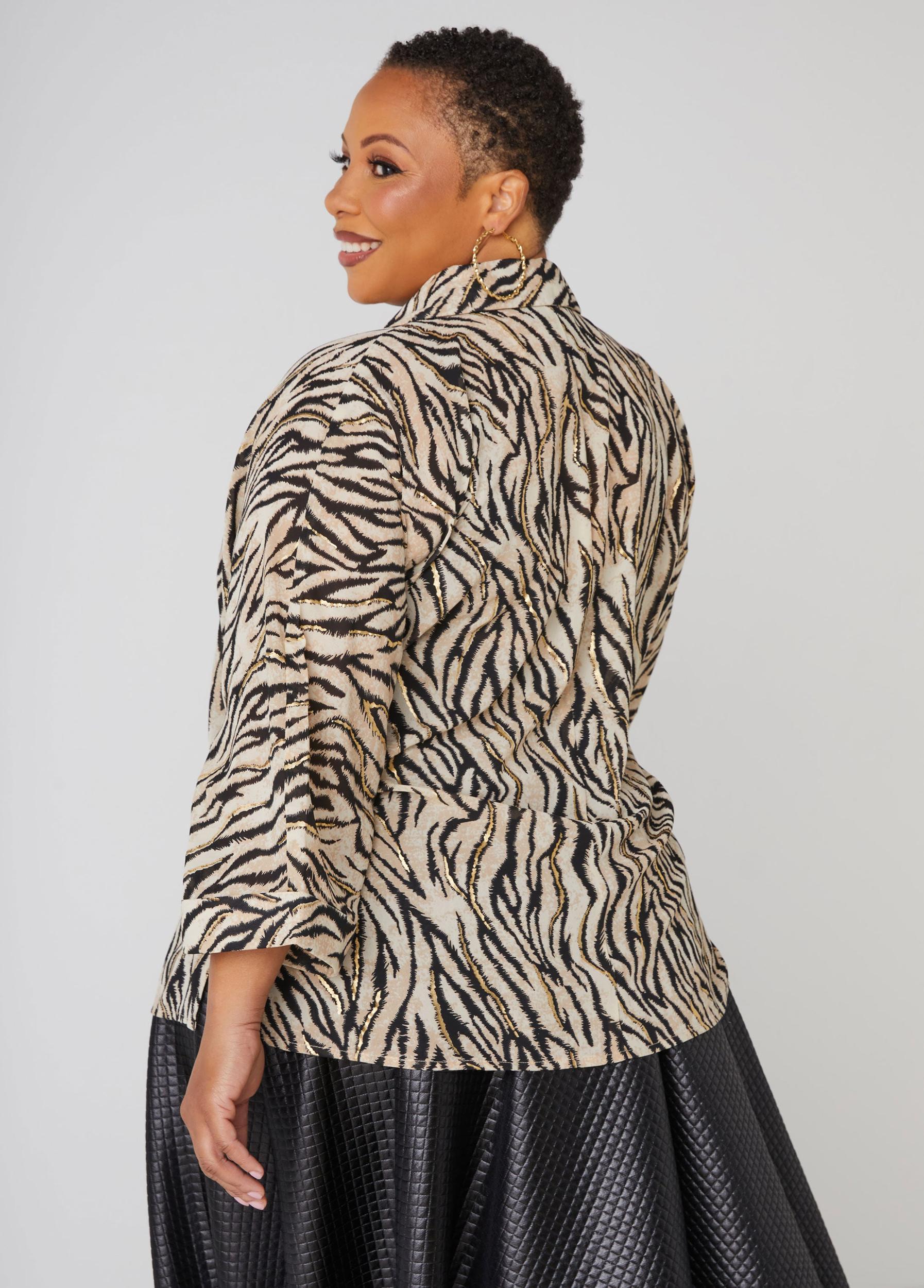 Metallic Trimmed Zebra Shirt Product Image